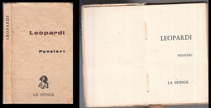 Pensieri - Giacomo Leopardi - copertina