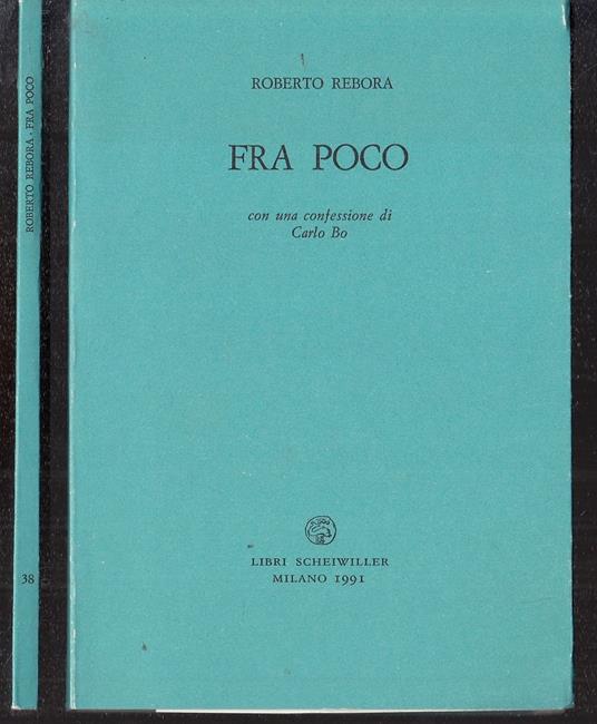 Parole Cose- Rebora- All'insegna Pesce D'oro Scheiwiller- Poesia- 1987-B-Xfs - Roberto Rebora - copertina