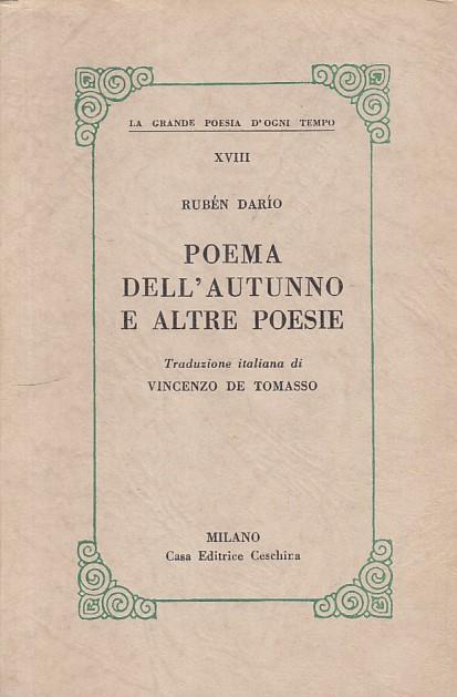 Poema Dell'autunno E Altre Poesie - Ruben Dario - copertina