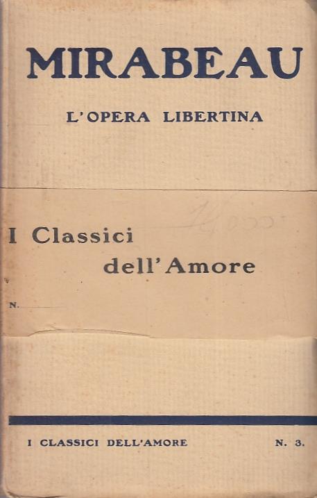L' Opera Libertina - Honoré G. comte de Mirabeau - copertina