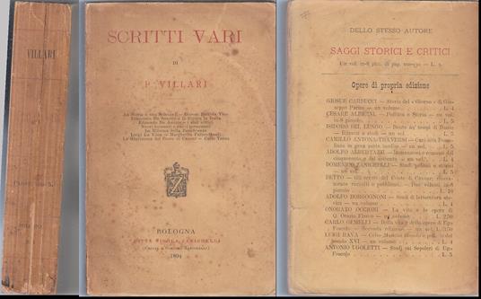 Scritti Vari - copertina