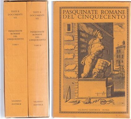 Pasquinate Romane Del Cinquecento Tomi I/Ii - copertina
