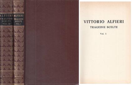 Tragedie Scelte 2 Volumi - - Vittorio Alfieri - copertina