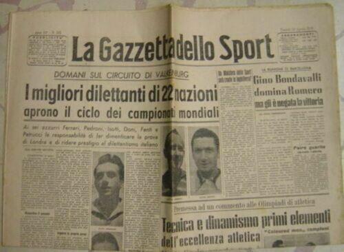 Quotidiano Gazzetta Sport Mondiali Ciclismo 1948 Lotto 14 Numeri - copertina
