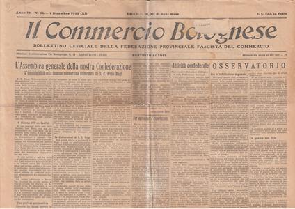 Il Commercio Bolognese N.30 1932 Xi Bollettino Federazione Fascista - copertina