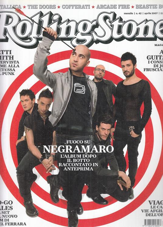Rivista Magazine Rolling Stone N.42 Negramaro - copertina