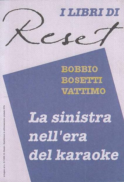La Sinistra Nell'era Del Karaoke - copertina