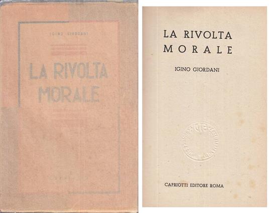La Rivolta Morale - Igino Giordani - copertina