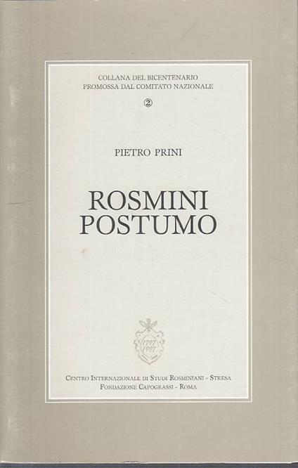 Rosmini Postumo - - Pietro Prini - copertina