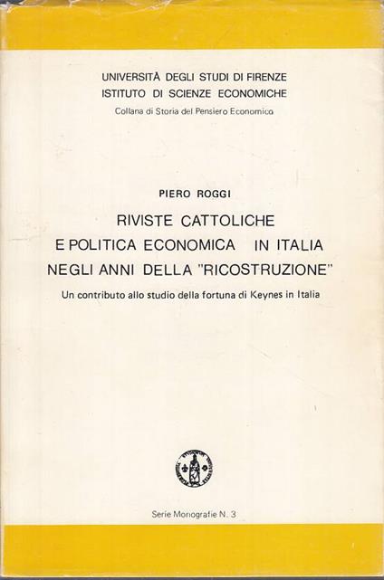 Riviste Cattoliche Politica Economica Italia - copertina