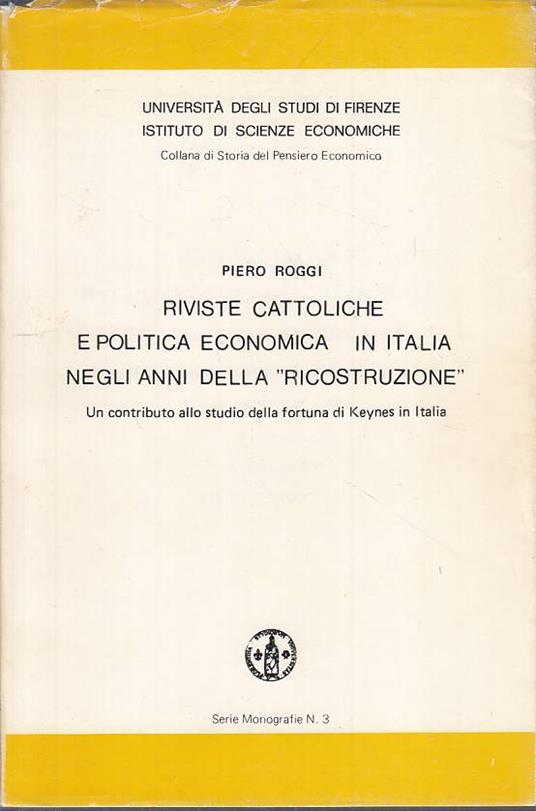 Riviste Cattoliche Politica Economica Italia - copertina