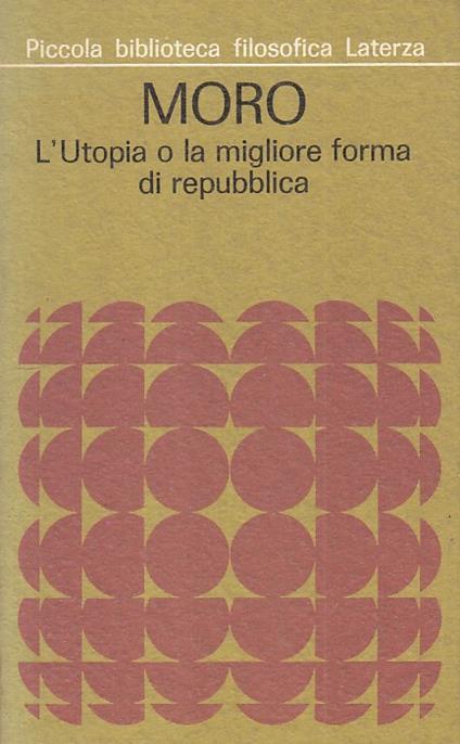 L' Utopia O Migliore Forma Di Repubblica- Moro- Laterza - Tommaso Moro - copertina
