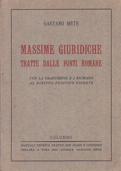 Massime Giuridiche - copertina