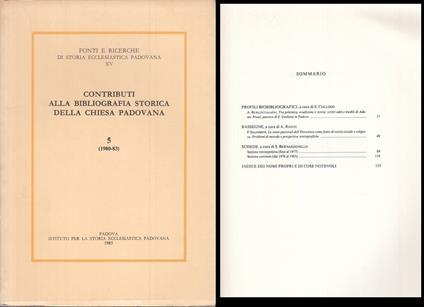 Bibliografia Storica Chiesa Padovana N.5 - copertina