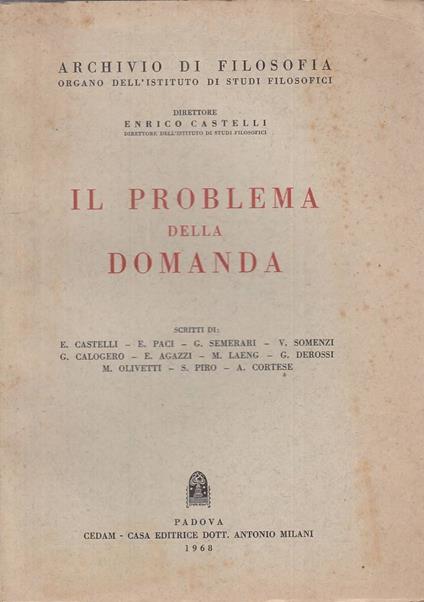 Il Problema Della Domanda - copertina
