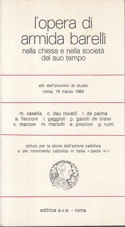 L' Opera Di Armida Barelli Chiesa E Società - copertina