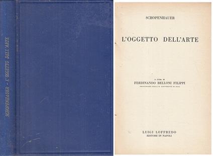 L' Oggetto Dell' Arte - - Arthur Schopenhauer - copertina