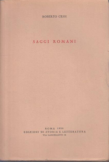 Saggi Romani - - Roberto Cessi - copertina