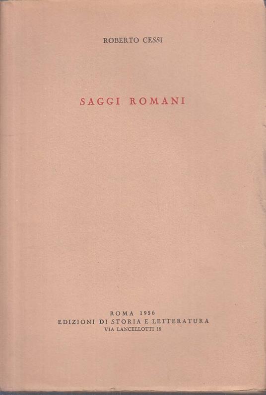 Saggi Romani - - Roberto Cessi - copertina