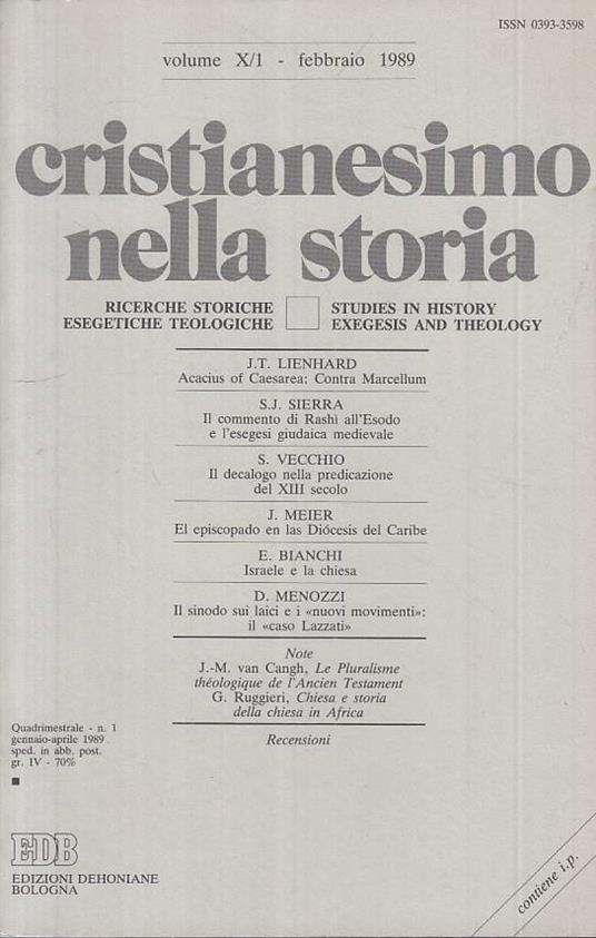 Cristianesimo Nella Storia Vol.X/1 - copertina