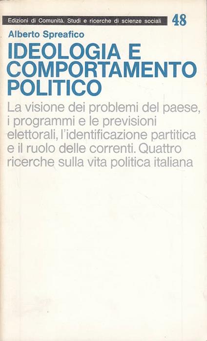 Ideologia E Comportamento Politico - Alberto Spreafico - copertina