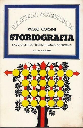 Storiografia Saggio Critico - Paolo Corsini - copertina