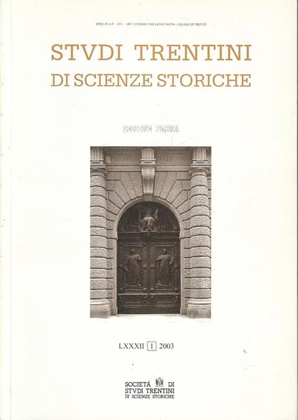 Studi Trentini Di Scienze Storiche Sezione Prima - copertina