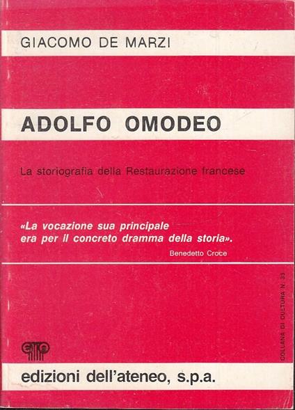 Adolfo Omodeo Restaurazione Francese - Giacomo De Marzi - copertina