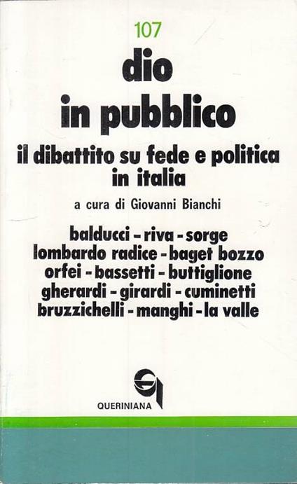 Dio In Pubblico Dibattito Fede E Politica - Hombert Bianchi - copertina