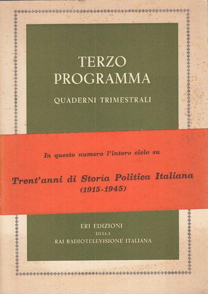 Terzo Programma Quaderni Trimentrali N.2- Lupo- Eri Rai - copertina