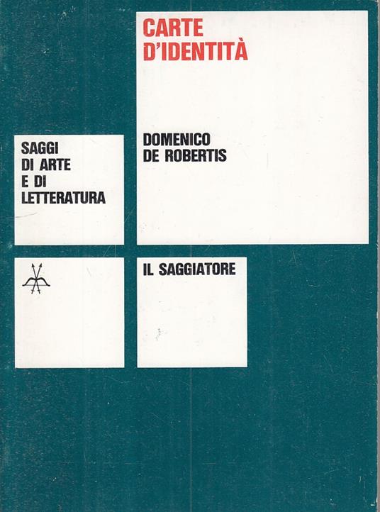 Carte D'identità - Domenico De Robertis - copertina