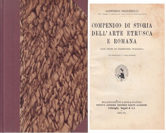 Compendio Storia Dell'arte Etrusca E Romana - Goffredo Bendinelli - copertina