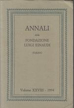 Annali Della Fondazione Luigi Einaudi Torino Volume Xxviii