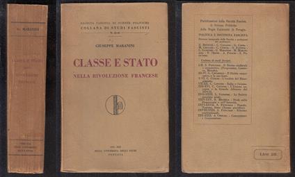 Classe E Stato Rivoluzione Francese- Maranini- Studi Fascisti - Giuseppe Maranini - copertina