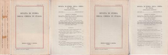 Rivista Di Storia Chiesa In Italia 2 Voll - copertina