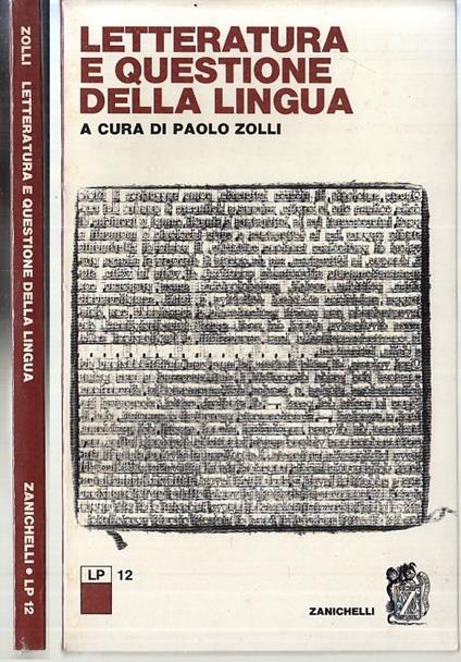 Letteratura E Questione Della Lingua - Paolo Zolli - copertina
