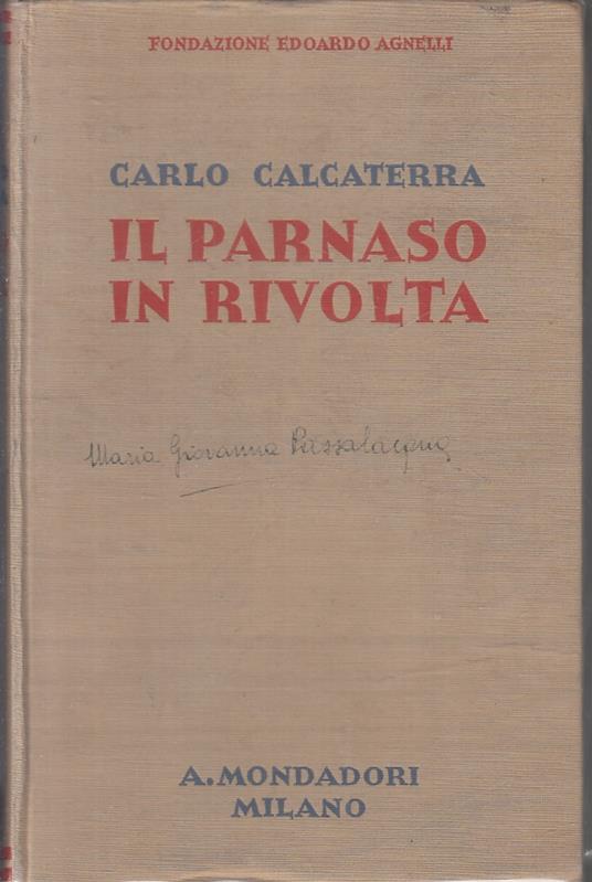 Il Parnaso In Rivolta - Carlo Calcaterra - copertina