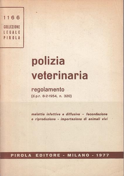 Polizia Veterinaria Regolamento - copertina