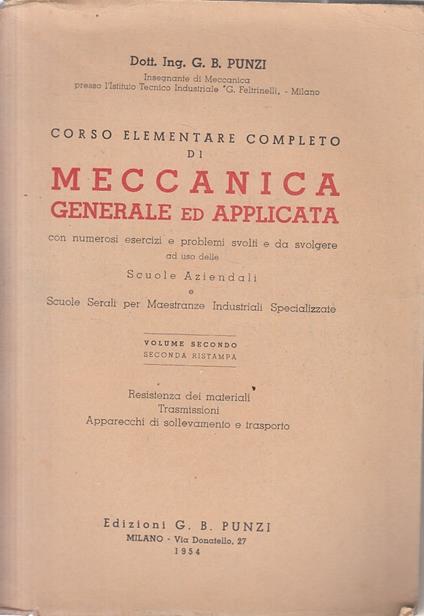 Corso Meccanica Generale Ed Applicata Vol.2 - copertina