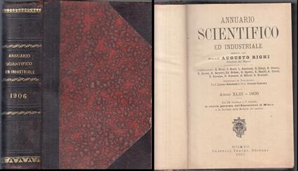 Annuario Scientifico Ed Industriale - Augusto Righi - copertina