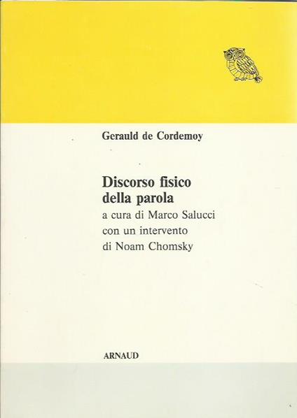 Discorso fisico della parola - Gérauld de Cordemoy - copertina