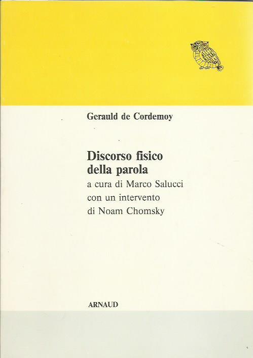 Discorso fisico della parola - Gérauld de Cordemoy - copertina