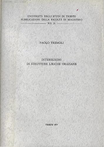 Intersezioni di strutture liriche oraziane - copertina