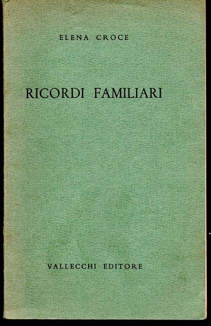 Ricordi familiari Seconda edizione - Elena Croce - copertina