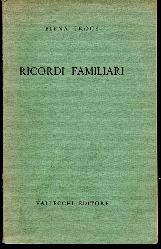 Ricordi familiari Seconda edizione - Elena Croce - copertina