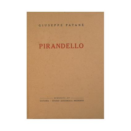 Pirandello - Giuseppe Patanè - copertina