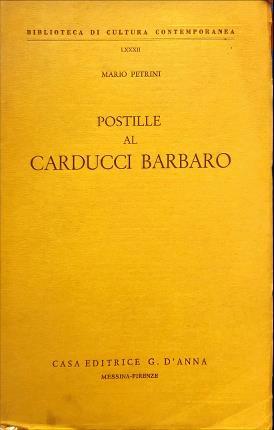 Postille al Carducci Barbaro - Mario Petrini - copertina