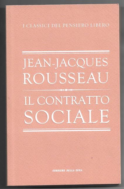 Il contratto sociale - Jean-Jacques Rousseau - copertina