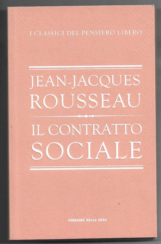 Il contratto sociale - Jean-Jacques Rousseau - copertina