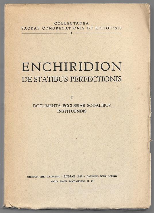 Enchiridion de statibus perfectionis 1 - copertina